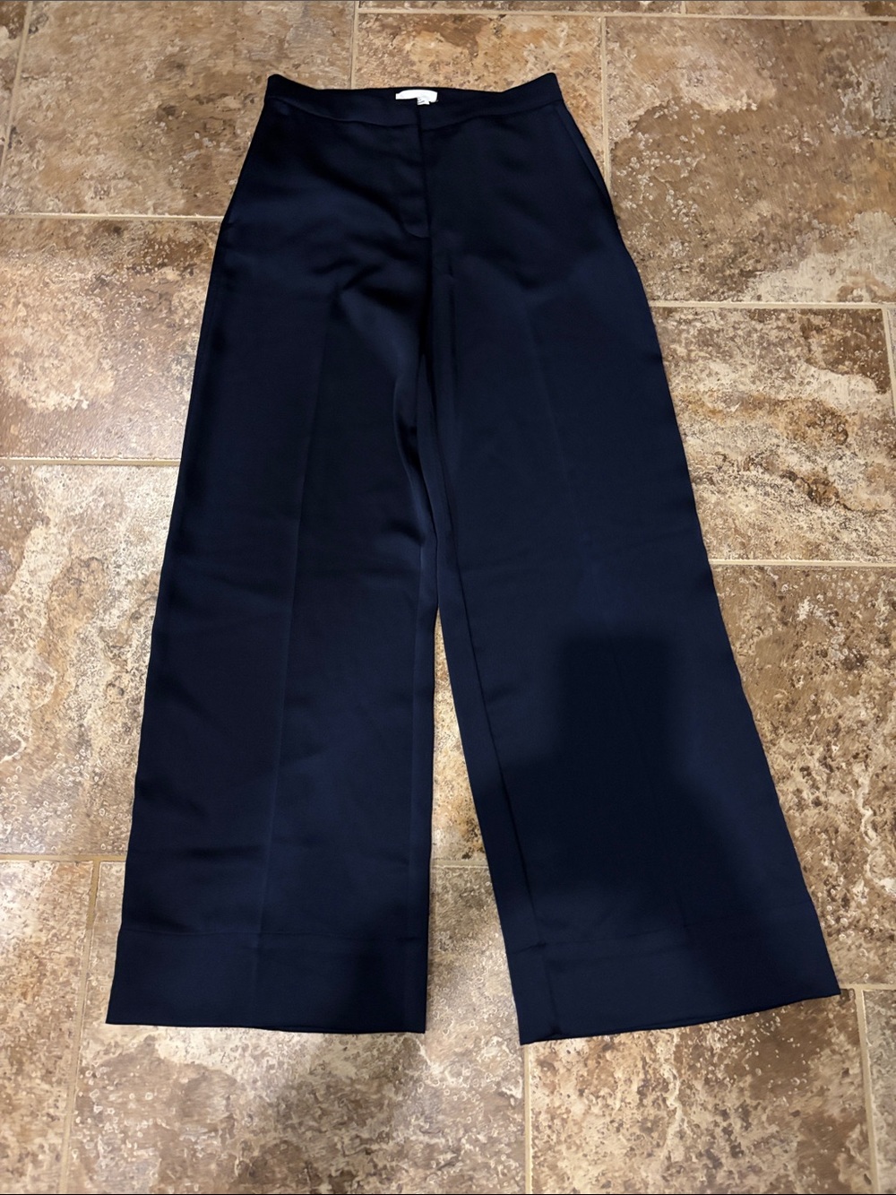 H&M Navy Wide Leg High-Rise Trousers